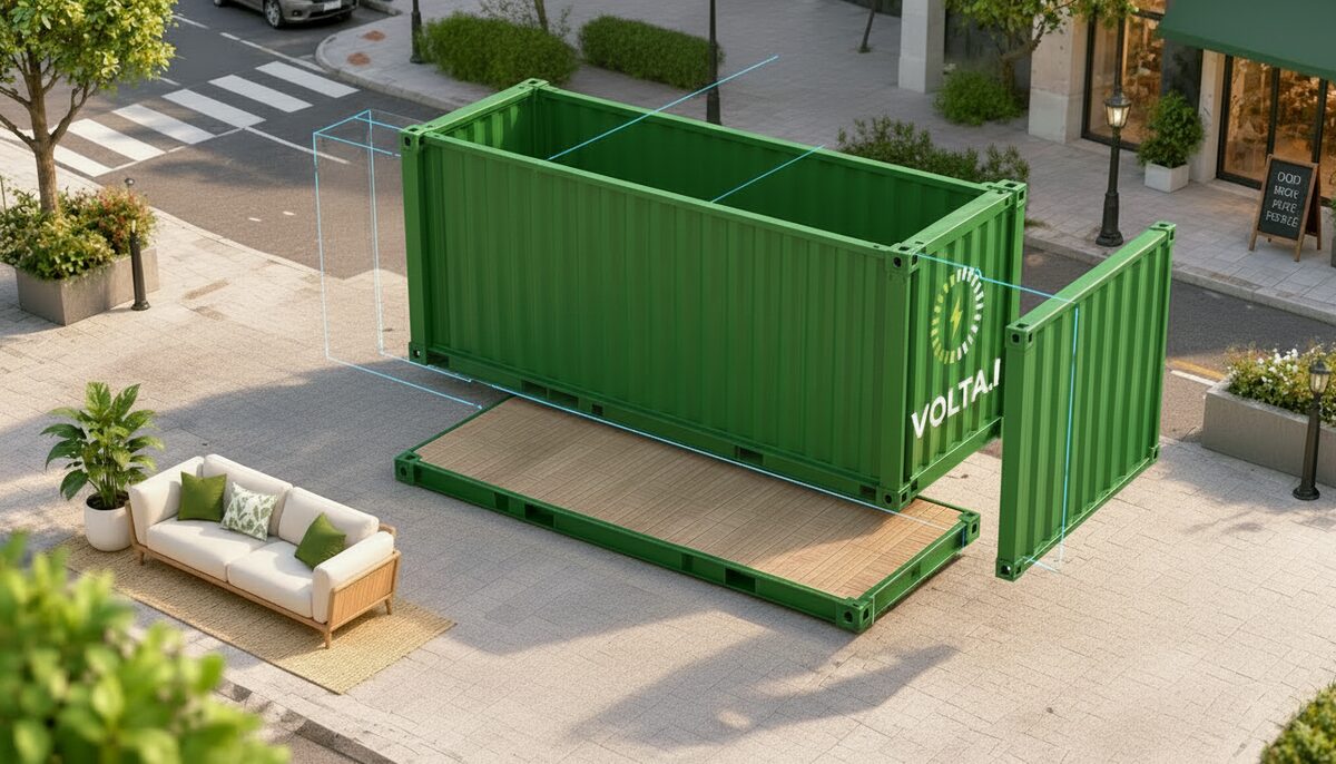 Estrutura do container da Loja de Bicicletas volta.i antes da montagem